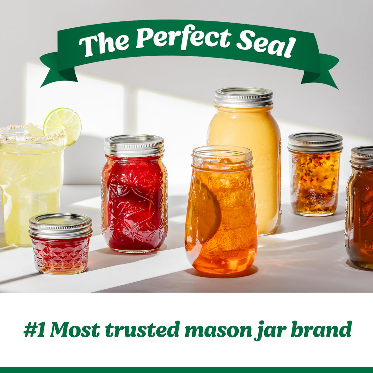 Glass Mason Jar with Lids and Bands, Wide Mouth, 16 OZ C7689