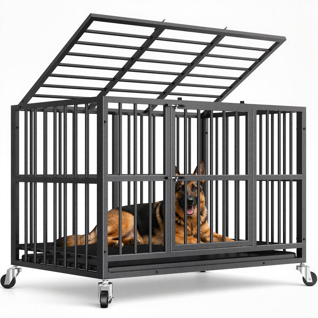 48 Inch Heavy Duty Black Dog Crate V26922