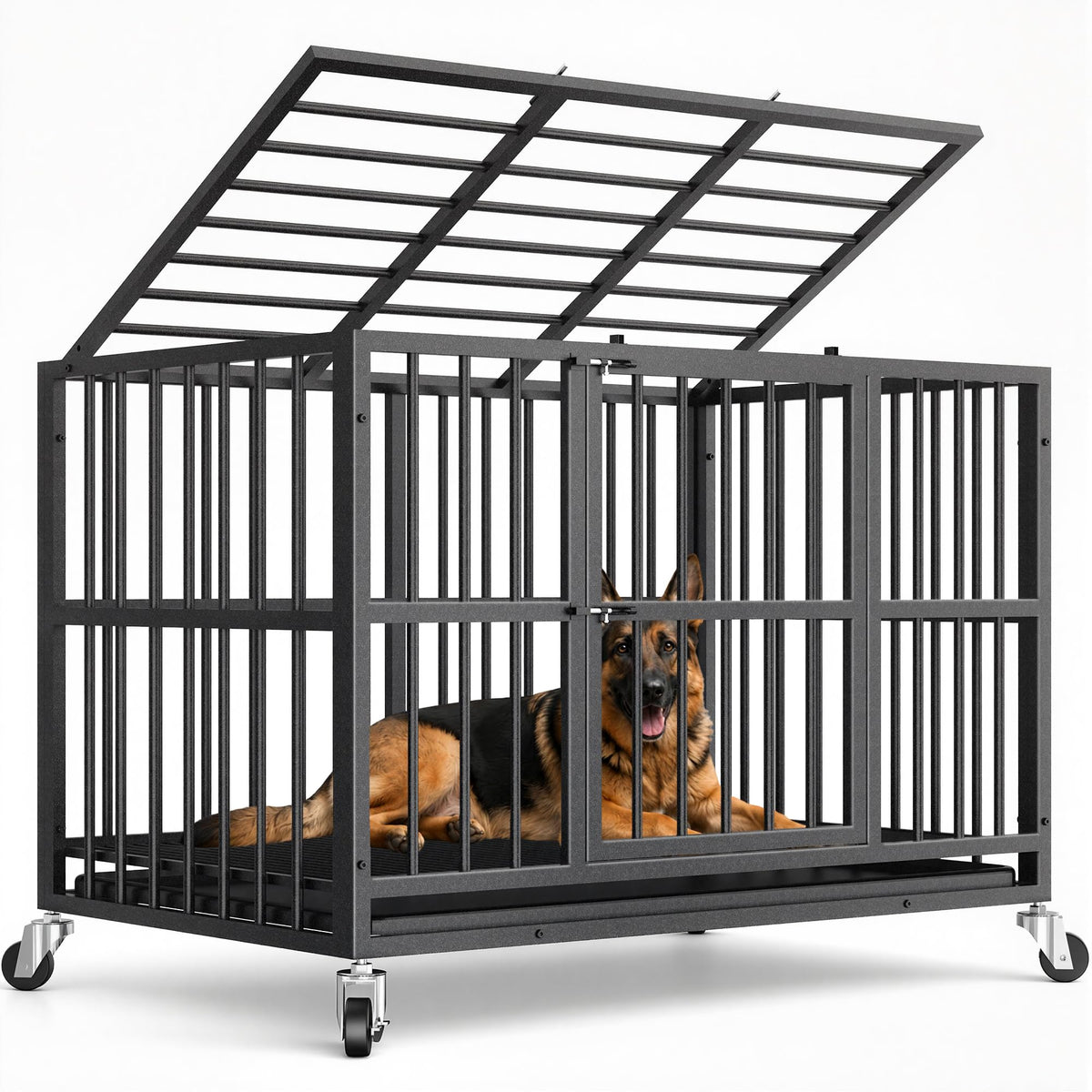 48 Inch Heavy Duty Black Dog Crate V26922