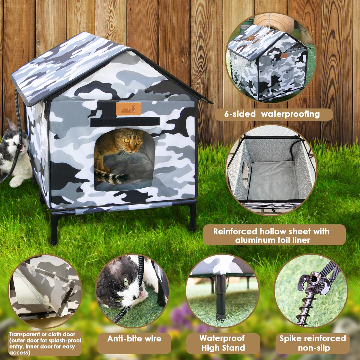 Heated Weatherproof Outdoor Cat House E281