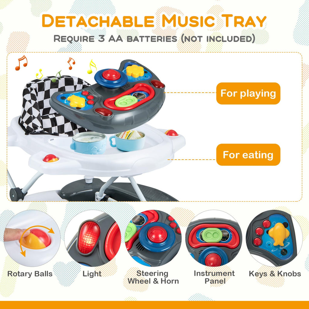 Foldable Adjustable Baby Walker with Wheels N501