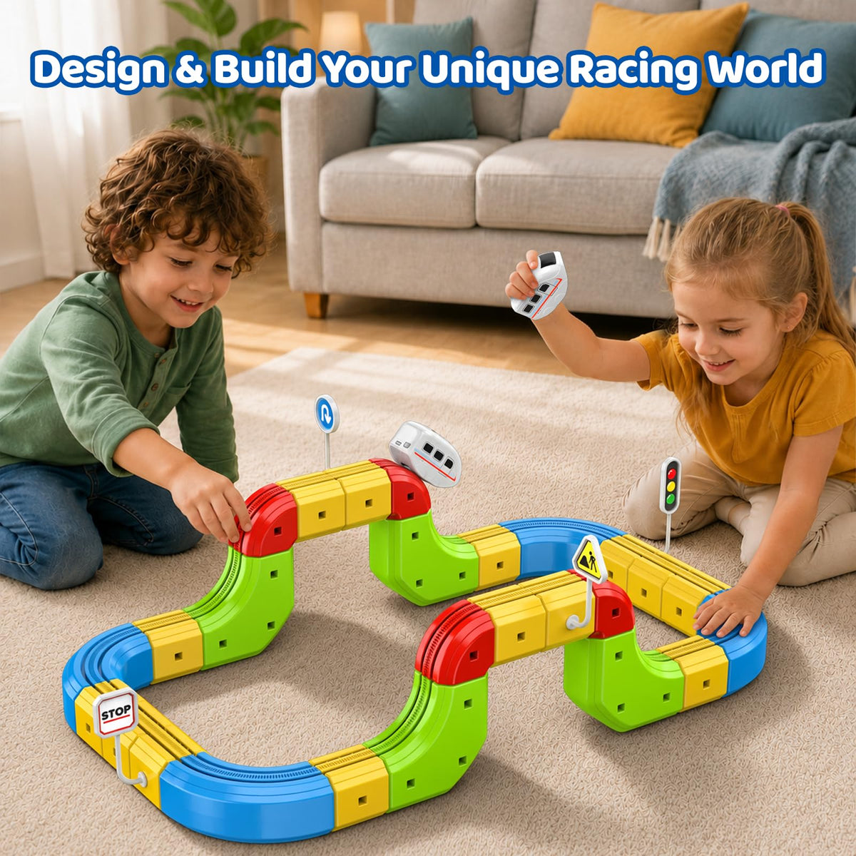 52PCS Electric Train Set 3D Flexible Race Track Toy S308953