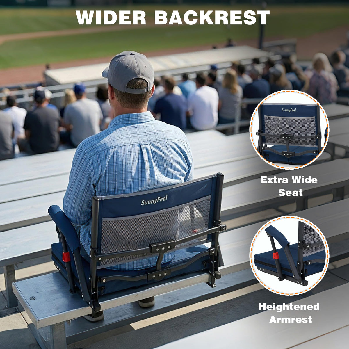 Folding Stadium Seats with Back Support and Cushion Q29788