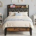 Twin Bed Frame with Storage Headboard M5362