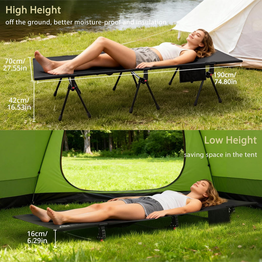 Height Adjustable Camping Cot 400 lbs G653415
