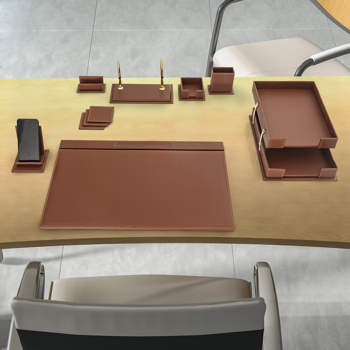 12-Piece Leather Desk Organizer Set Q46984