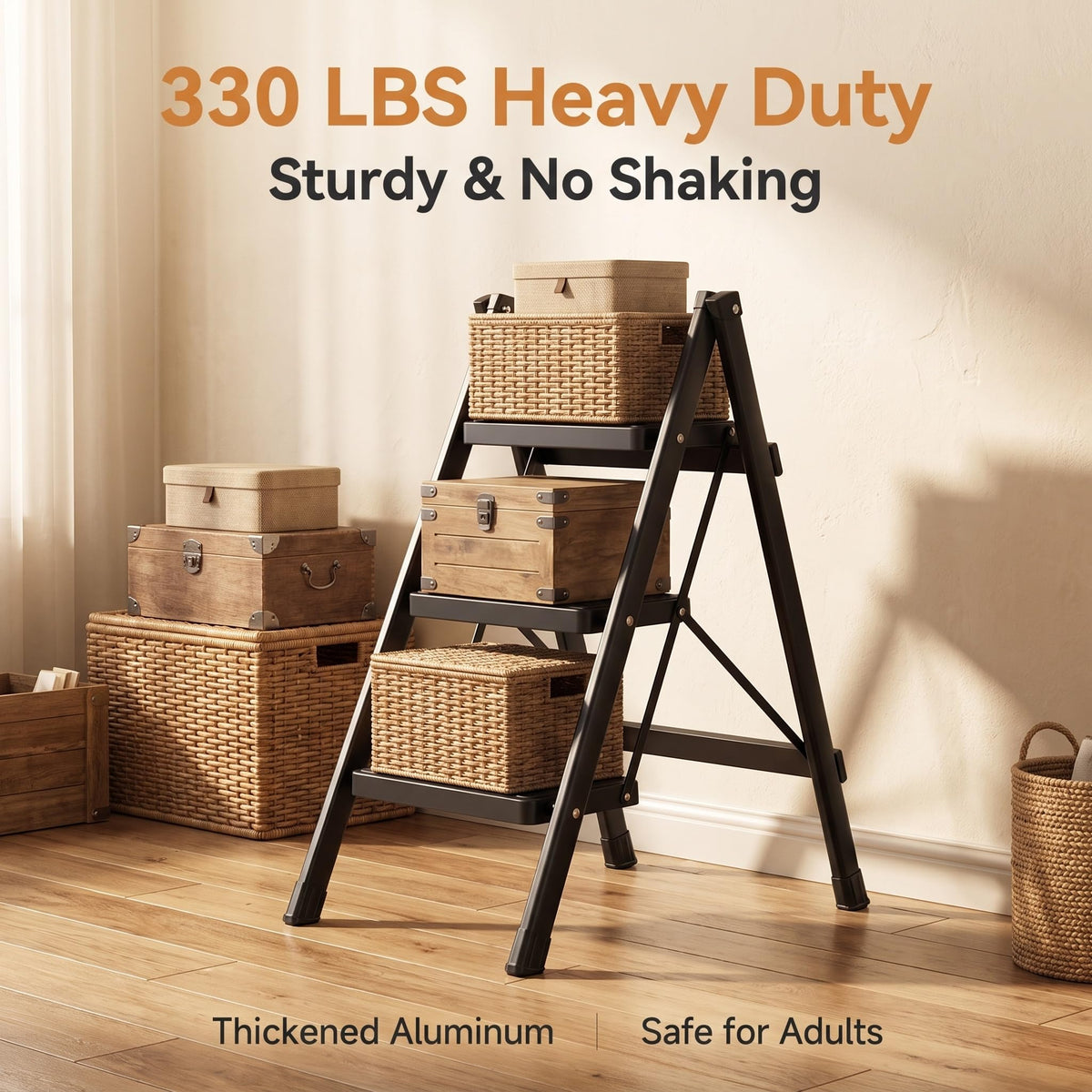 3-Step Aluminum Folding Ladder N807749