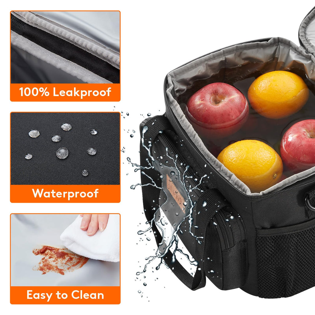 Black Insulated Lunch Bag V429