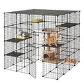 4-Tier Metal Wire Cat Cage with 3 Doors J118590