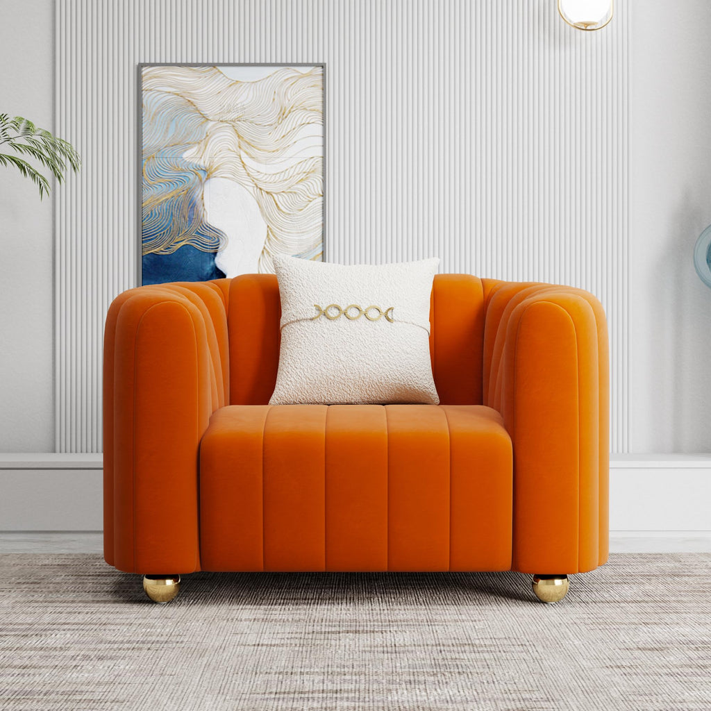 Orange Velvet 2-Piece Sofa H74606