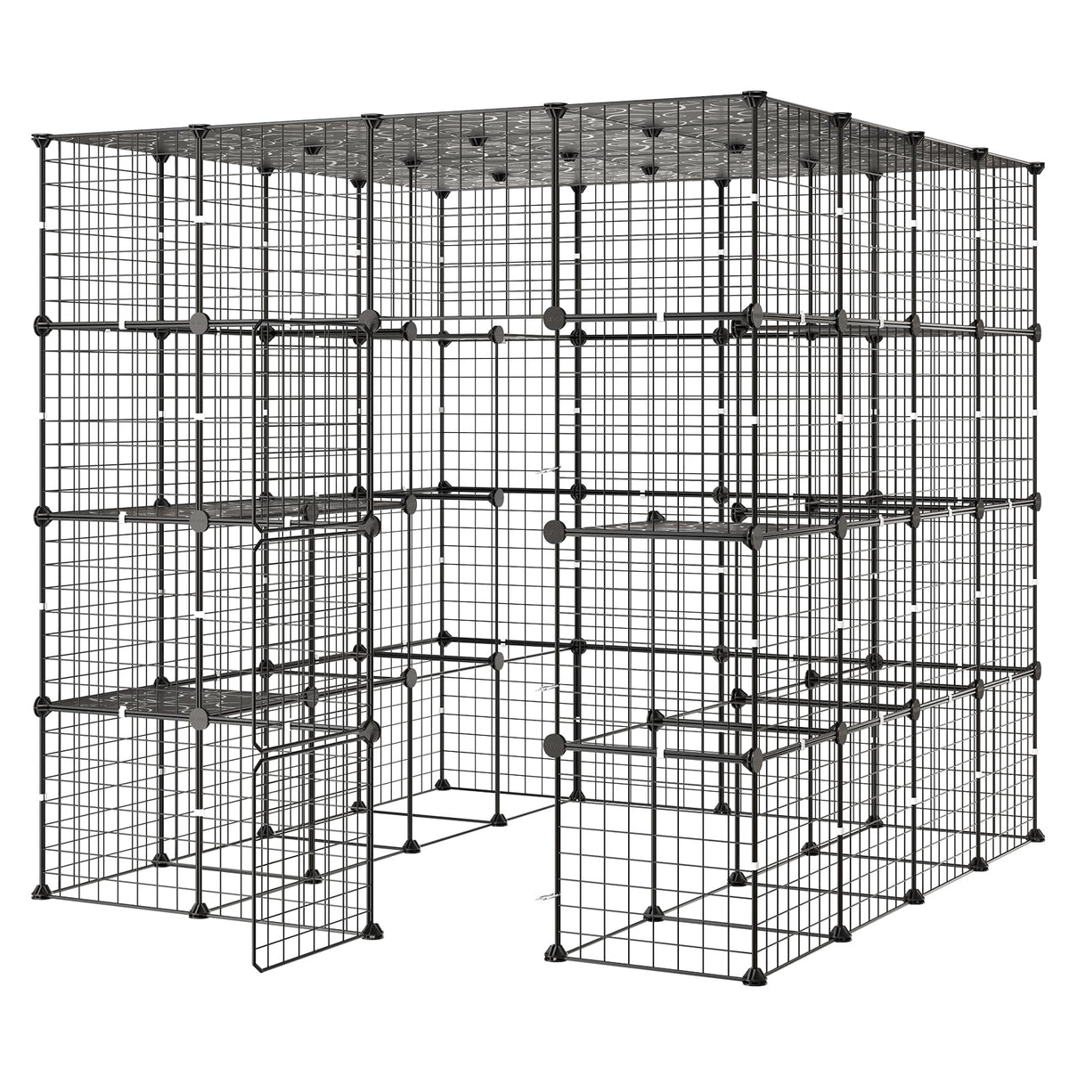 4-Tier Metal Wire Cat Cage with 3 Doors J118590