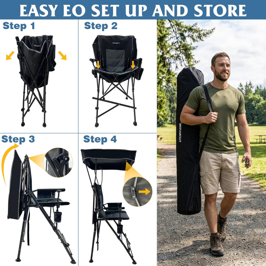 Oversized Folding Director Chair with Canopy and Footrest V909919