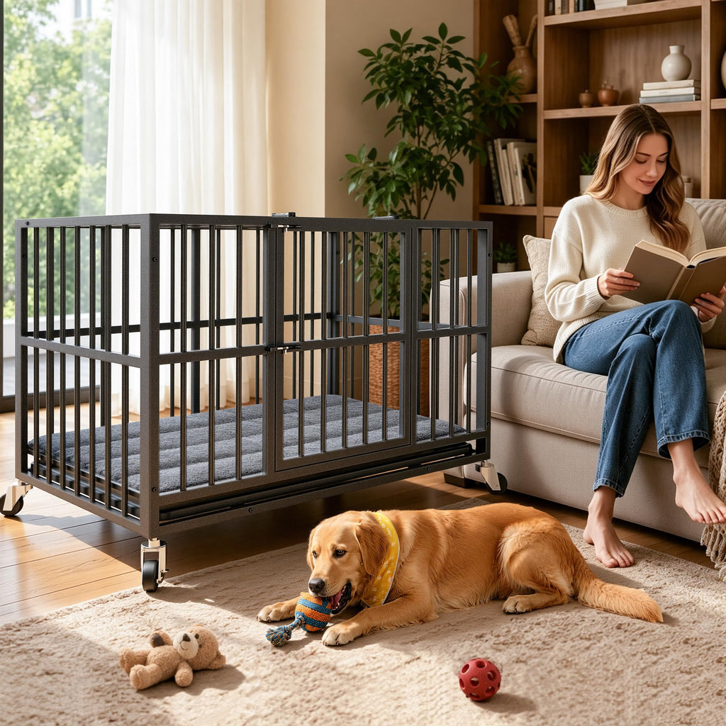 48 Inch Heavy Duty Black Dog Crate V26922