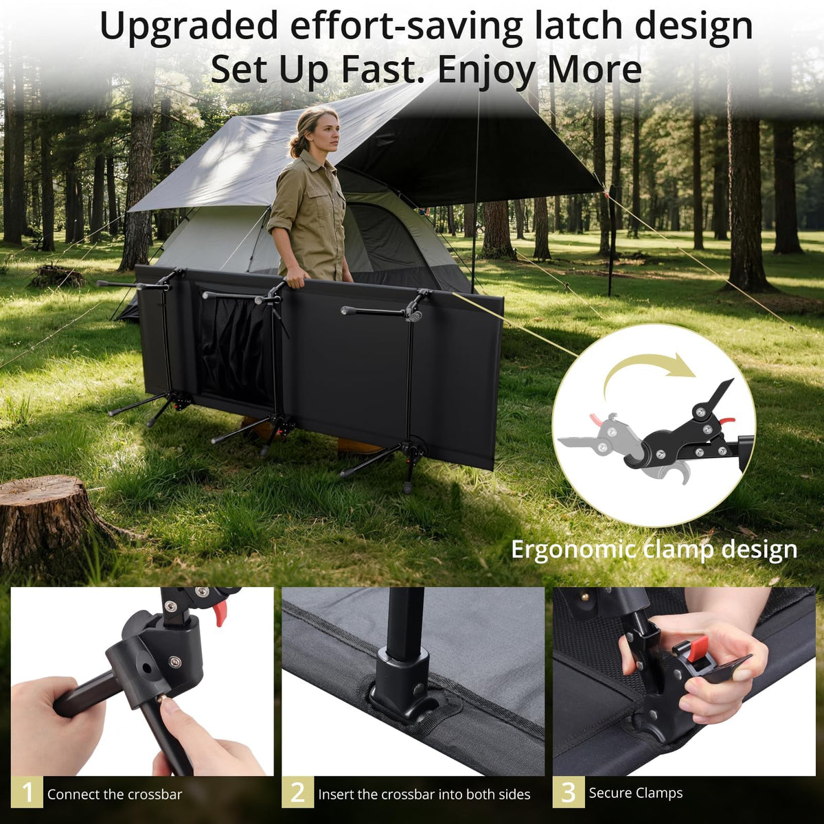 Height Adjustable Camping Cot 400 lbs G653415