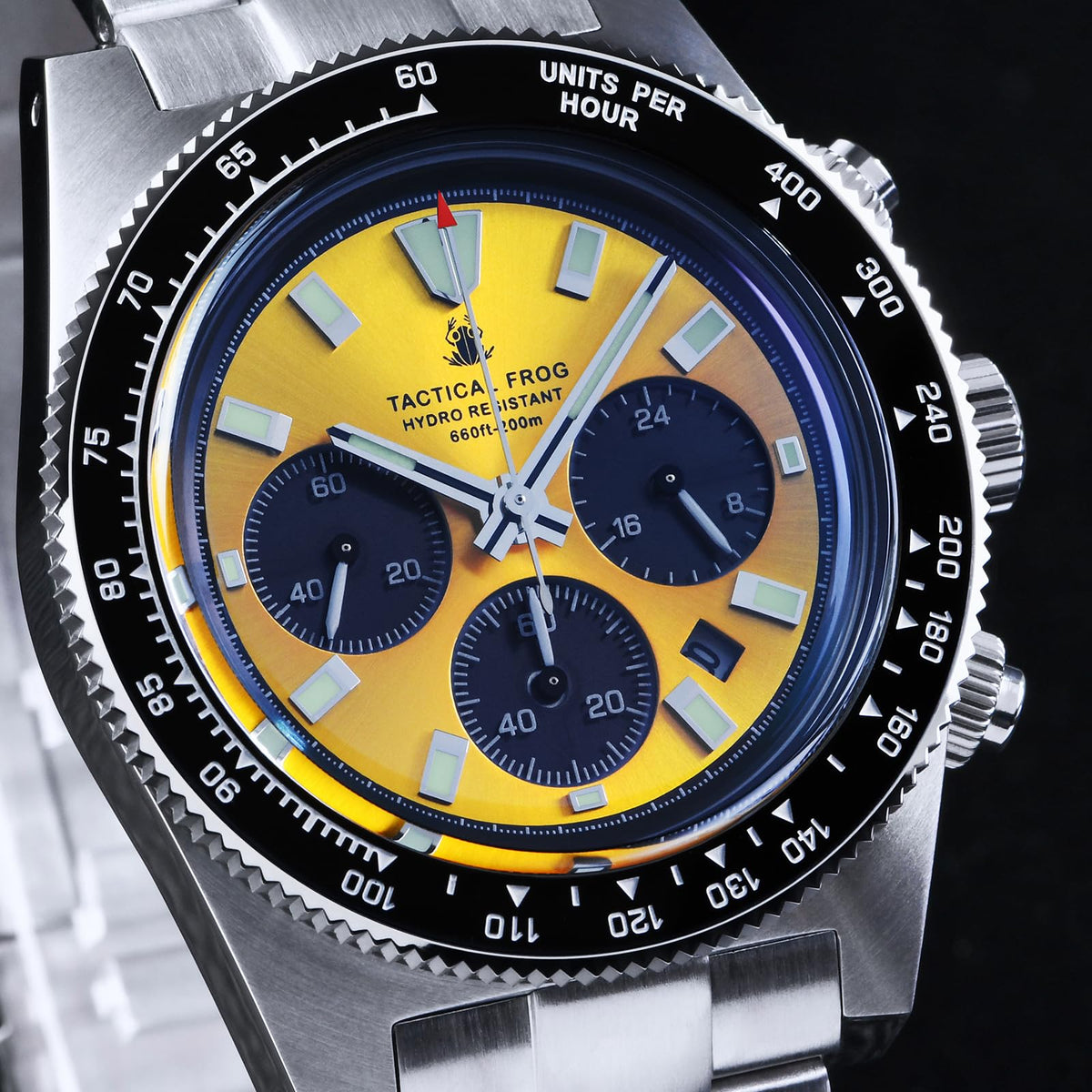 Chronograph Watch Sapphire Crystal Waterproof 100M U995