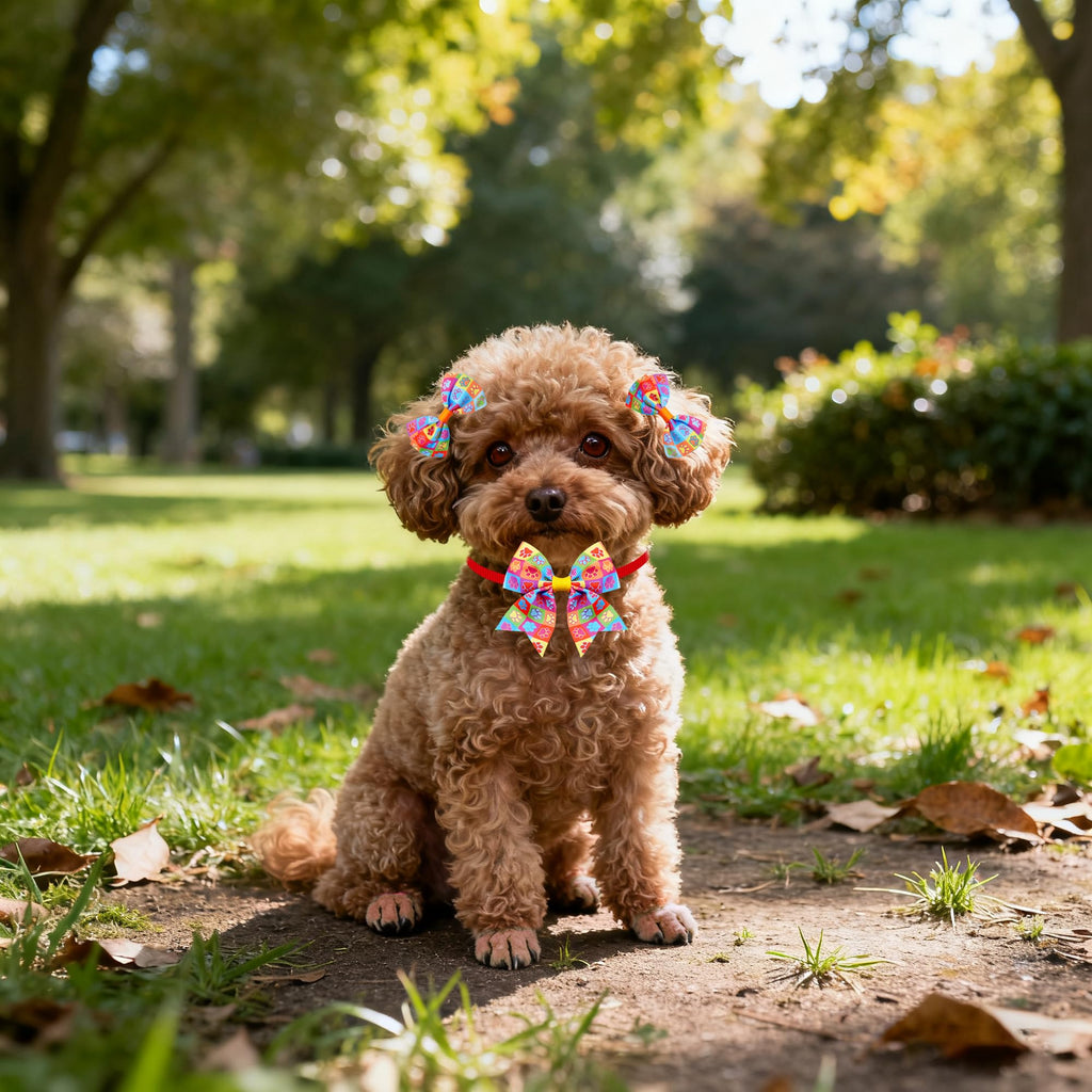 120PCS Dog Bows Collar Flowers and Bowties Grooming Accessories D50445