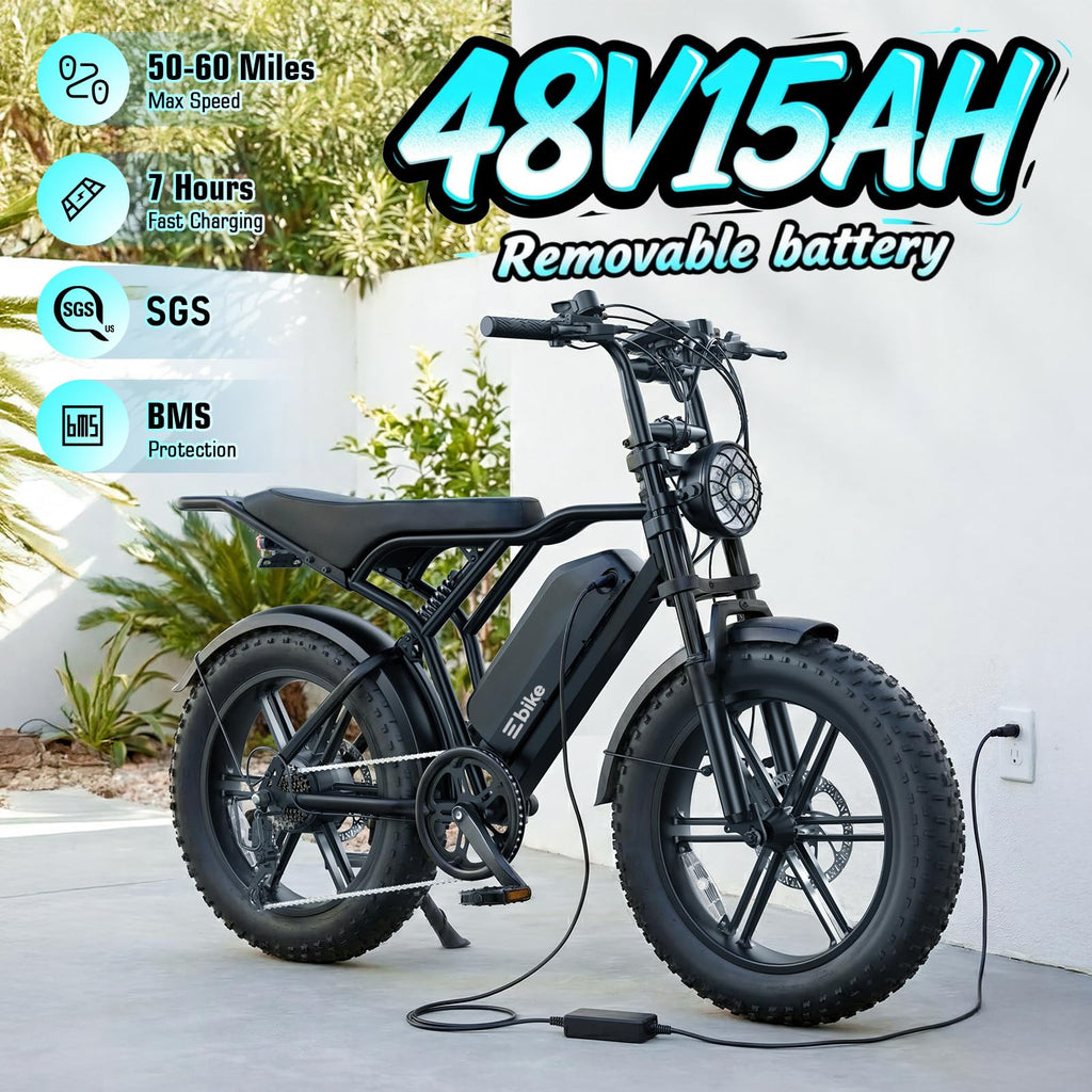 Electric Bike for Adults 48V 15Ah Fat Tire N938465