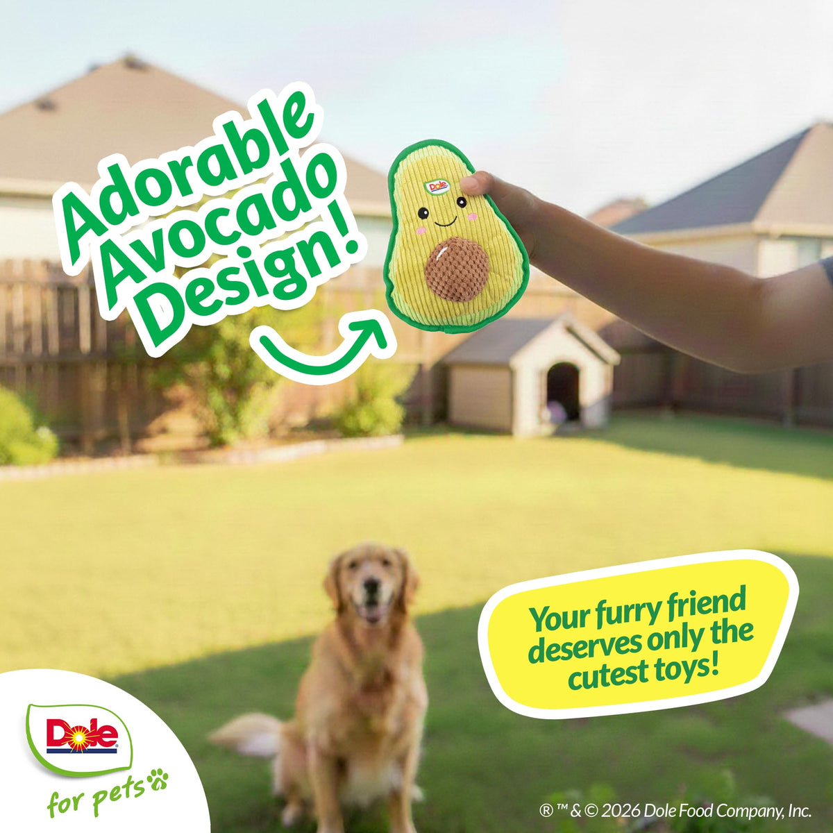Squeaky Plush Avocado Dog Toys H75926