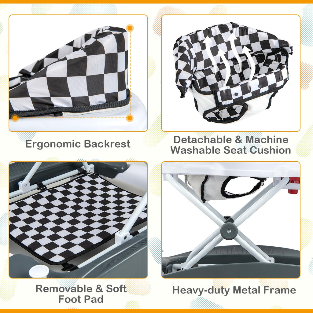 Foldable Adjustable Baby Walker with Wheels N501