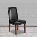 Black LeatherSoft Parsons Chair with Nail Trim I241410