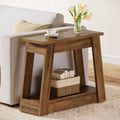 Wood End Table with 2 Storage Shelves R416