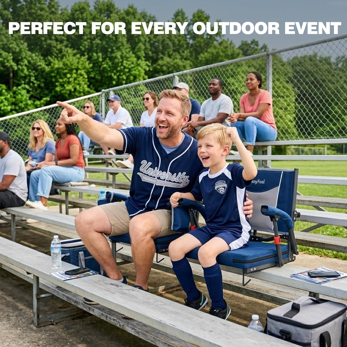 Folding Stadium Seats with Back Support and Cushion Q29788