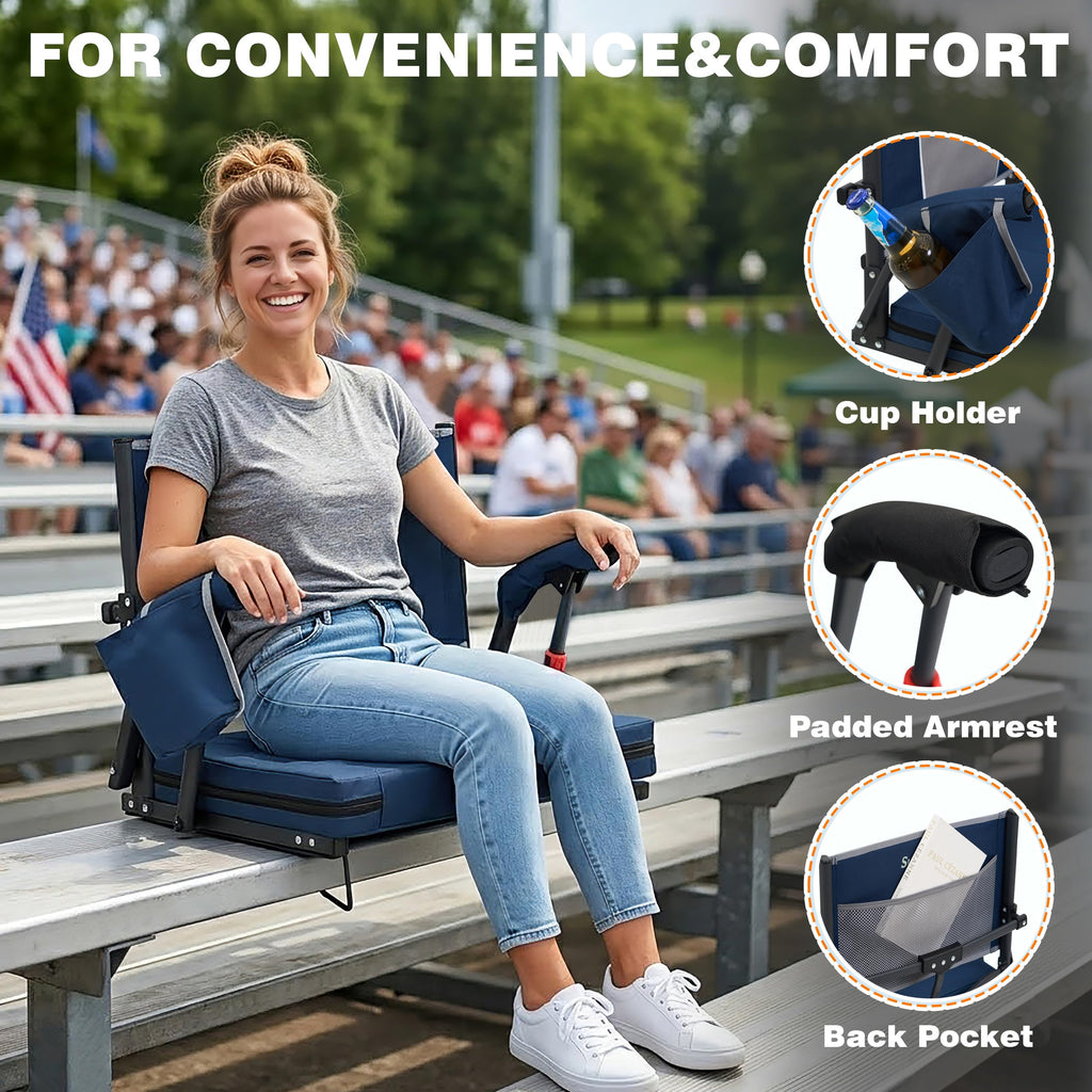 Folding Stadium Seats with Back Support and Cushion Q29788