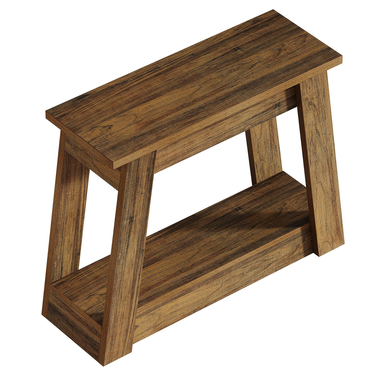 Wood End Table with 2 Storage Shelves R416