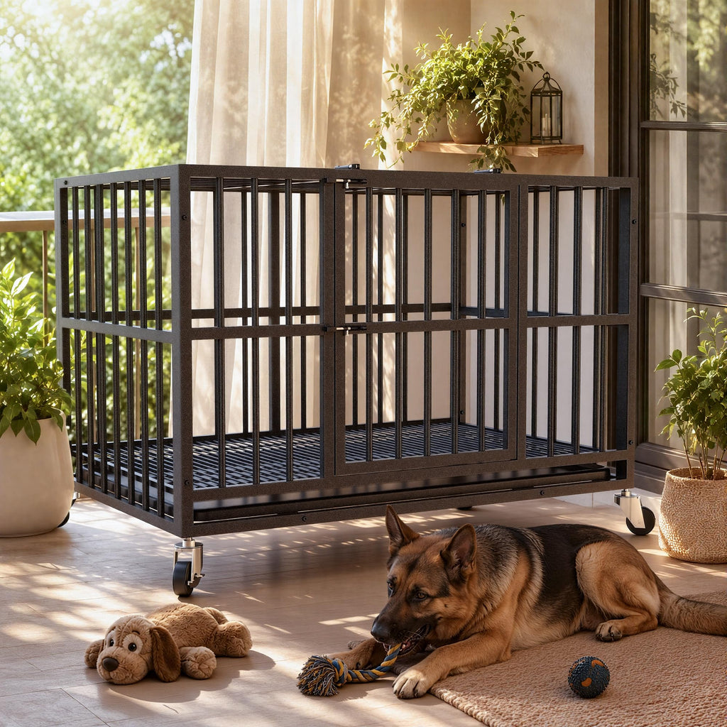 48 Inch Heavy Duty Black Dog Crate V26922