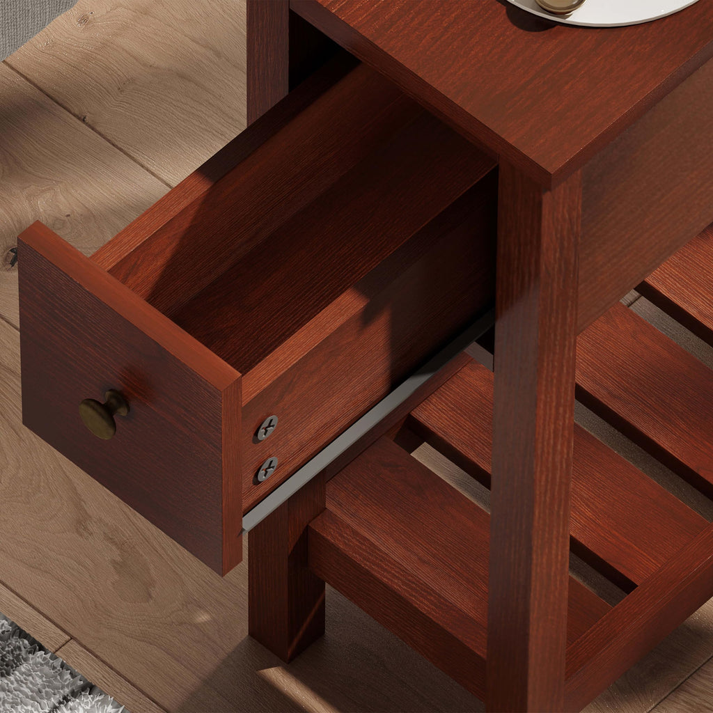 Narrow Side Table with Drawer Set of 2 V863708