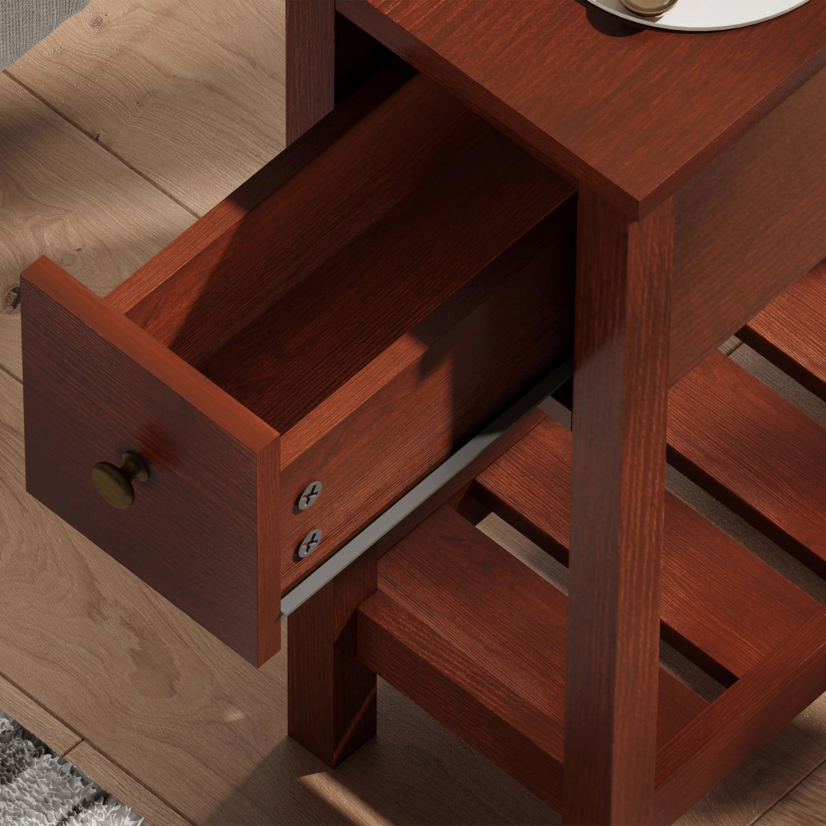 Narrow Side Table with Drawer Set of 2 V863708