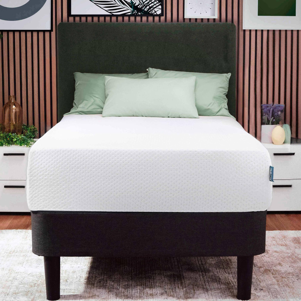 Green Tea 8 Inch Cooling Graphite Memory Foam Twin Mattress Z204