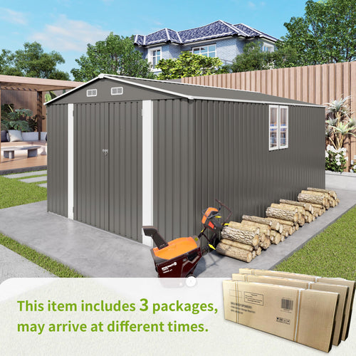 10x14 FT Outdoor Metal Storage Shed D361418